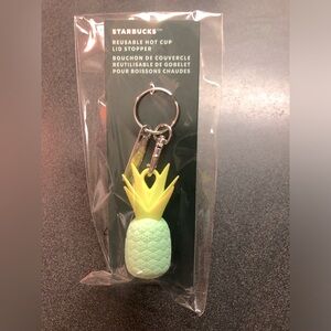 🆕 Starbucks Summer 2024 Pineapple Reusable Hot Cup Lid Stopper